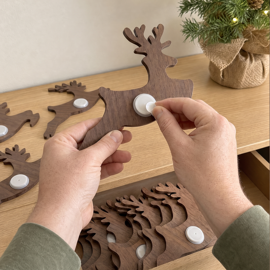 Glowing Press On Reindeer Light